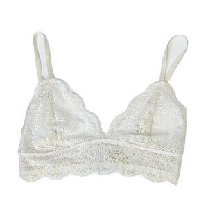 Aritzia Wilfred Lace Triangle Bralette Ivory Size Small Adjustable Straps